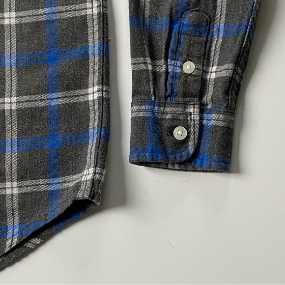 Janie and Jack Shirt Size 8 Boys Button Up Plaid Dress Gray Blue 100% Cotton EUC - Picture 5 of 16